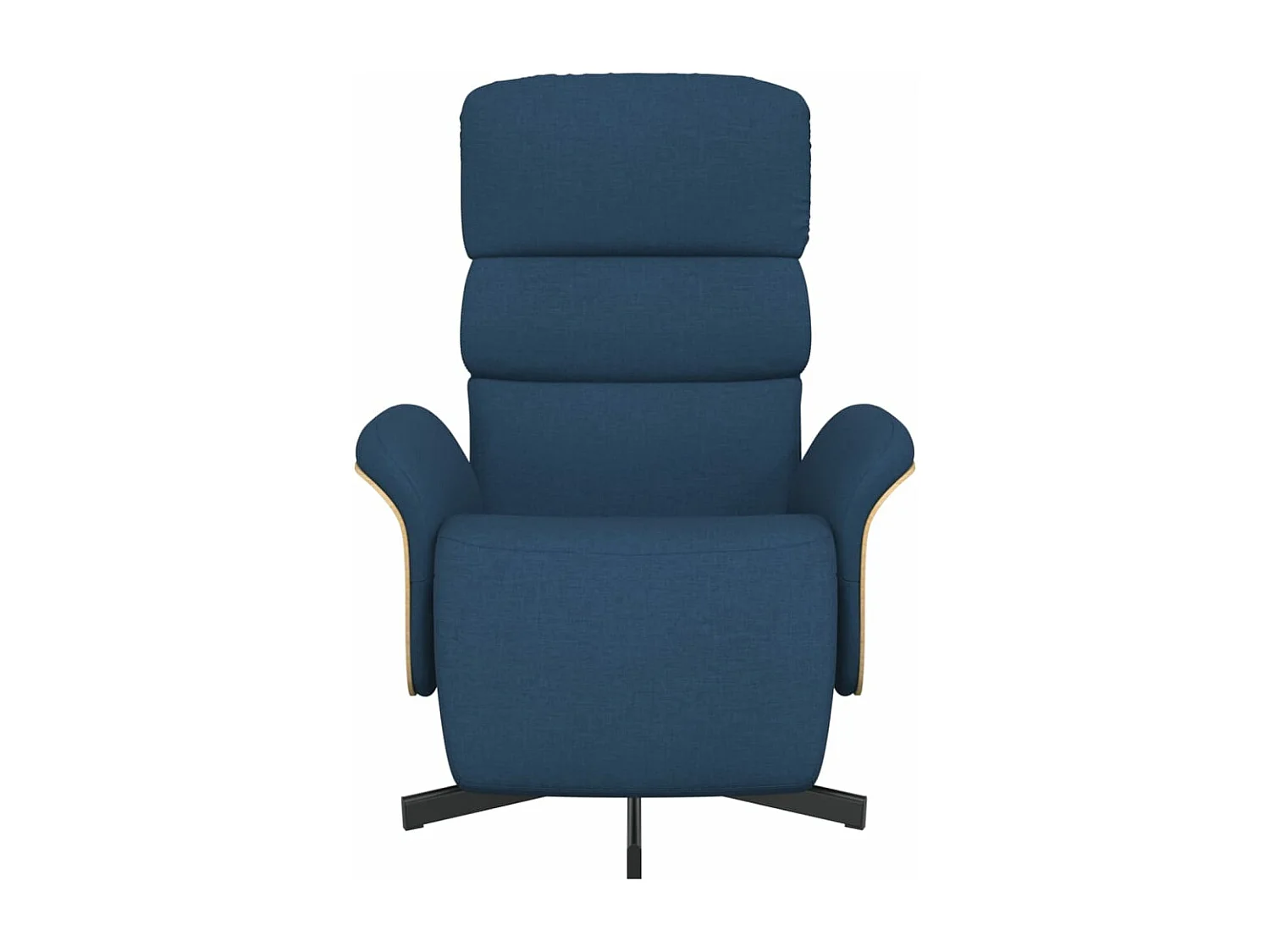 Fauteuil inclinable avec repose-pieds bleu tissu REO42719