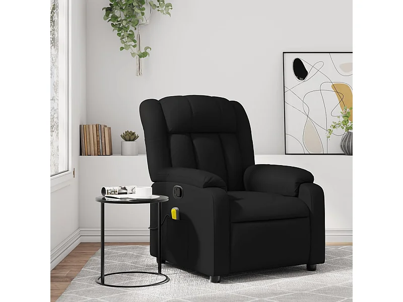 Fauteuil de massage inclinable Noir Similicuir REO95092
