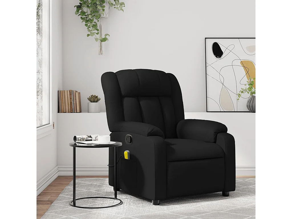 Fauteuil de massage inclinable Noir Similicuir REO95092
