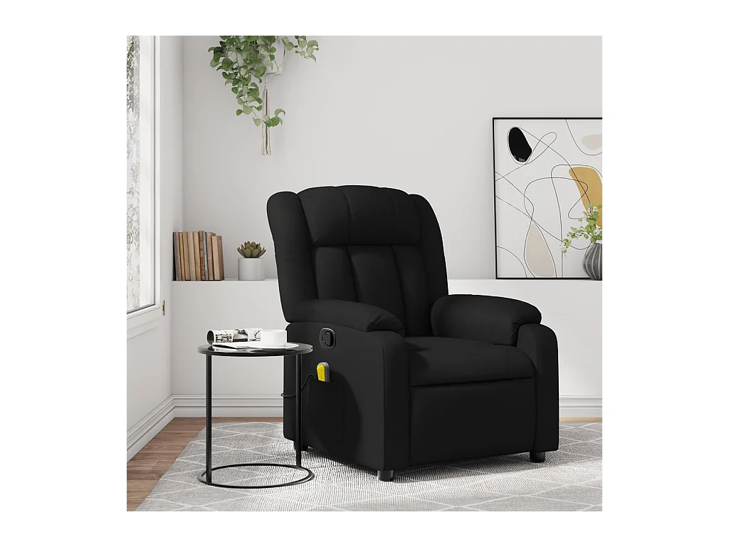 Fauteuil de massage inclinable Noir Similicuir REO95092