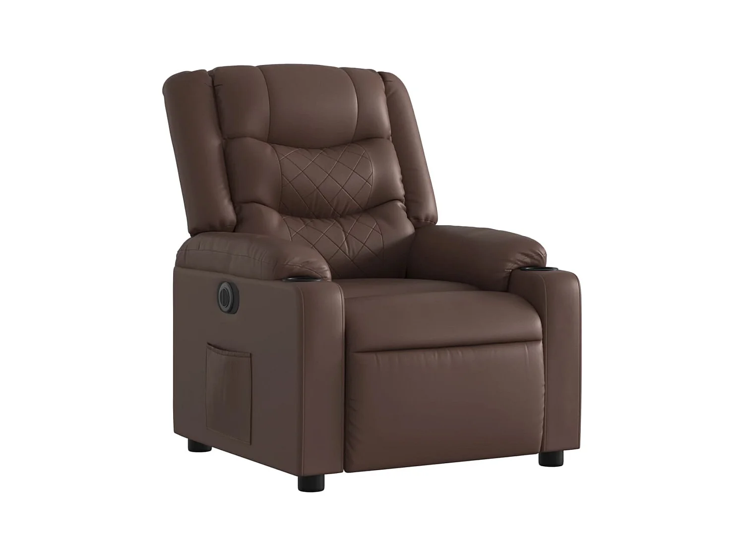 Elektrischer Relaxsessel | Massagesessel Braun Kunstleder -gkd220790