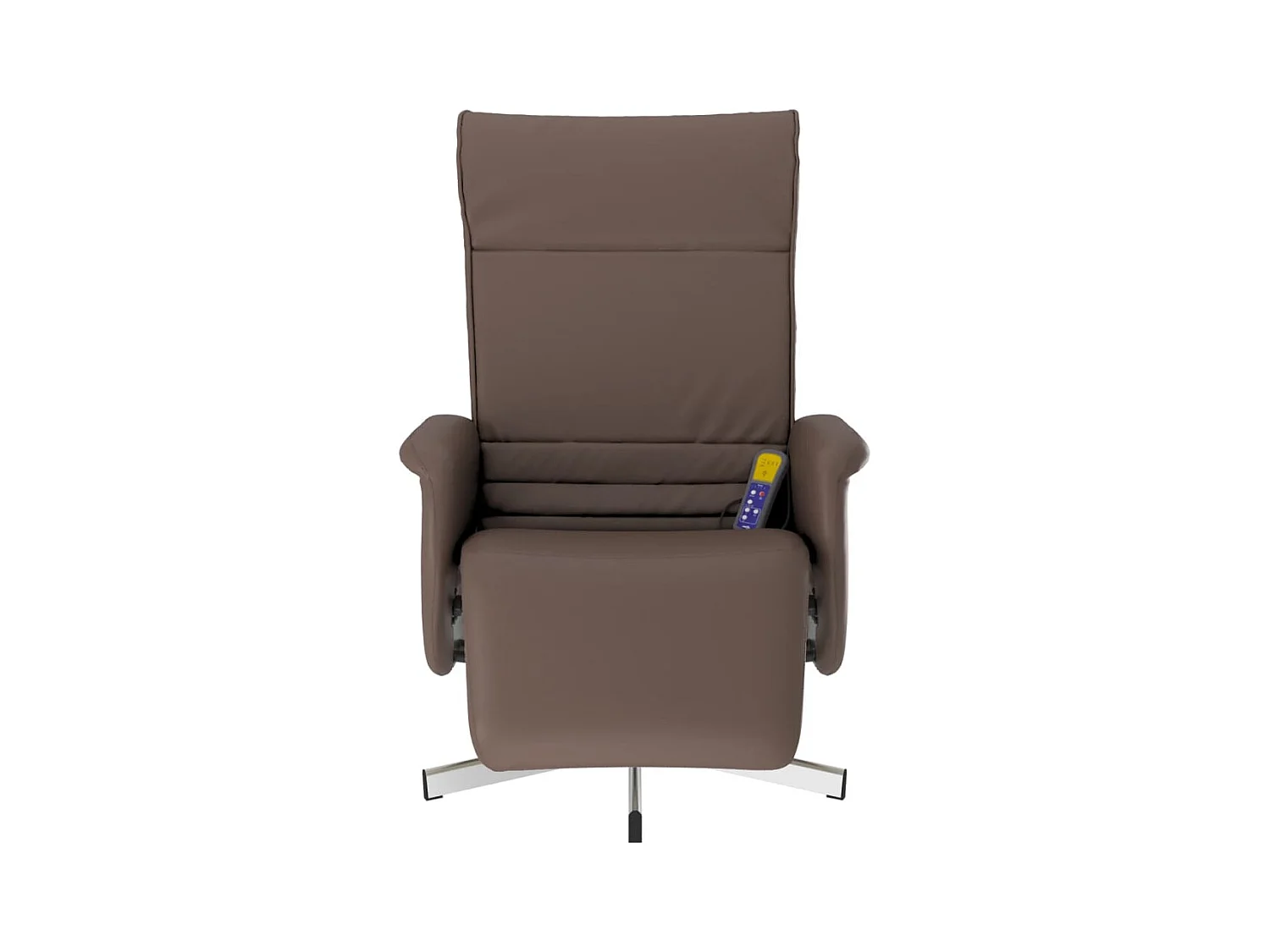 Fauteuil inclinable de massage repose-pieds marron similicuir REO56233