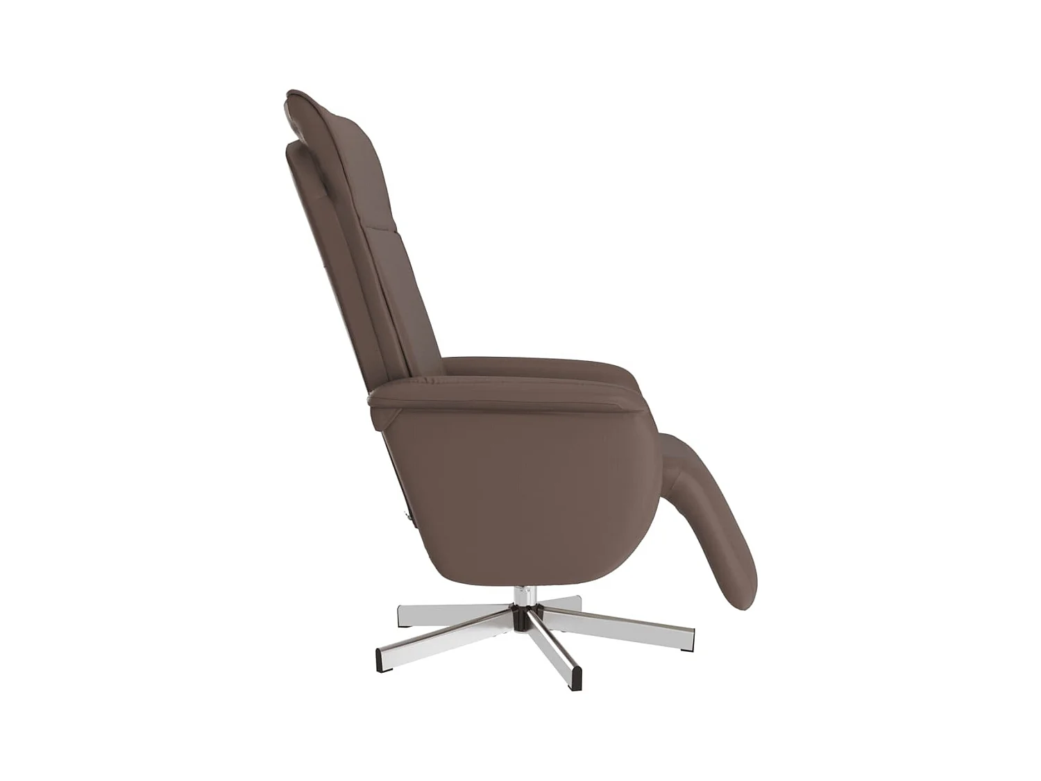 Fauteuil inclinable de massage repose-pieds marron similicuir REO56233