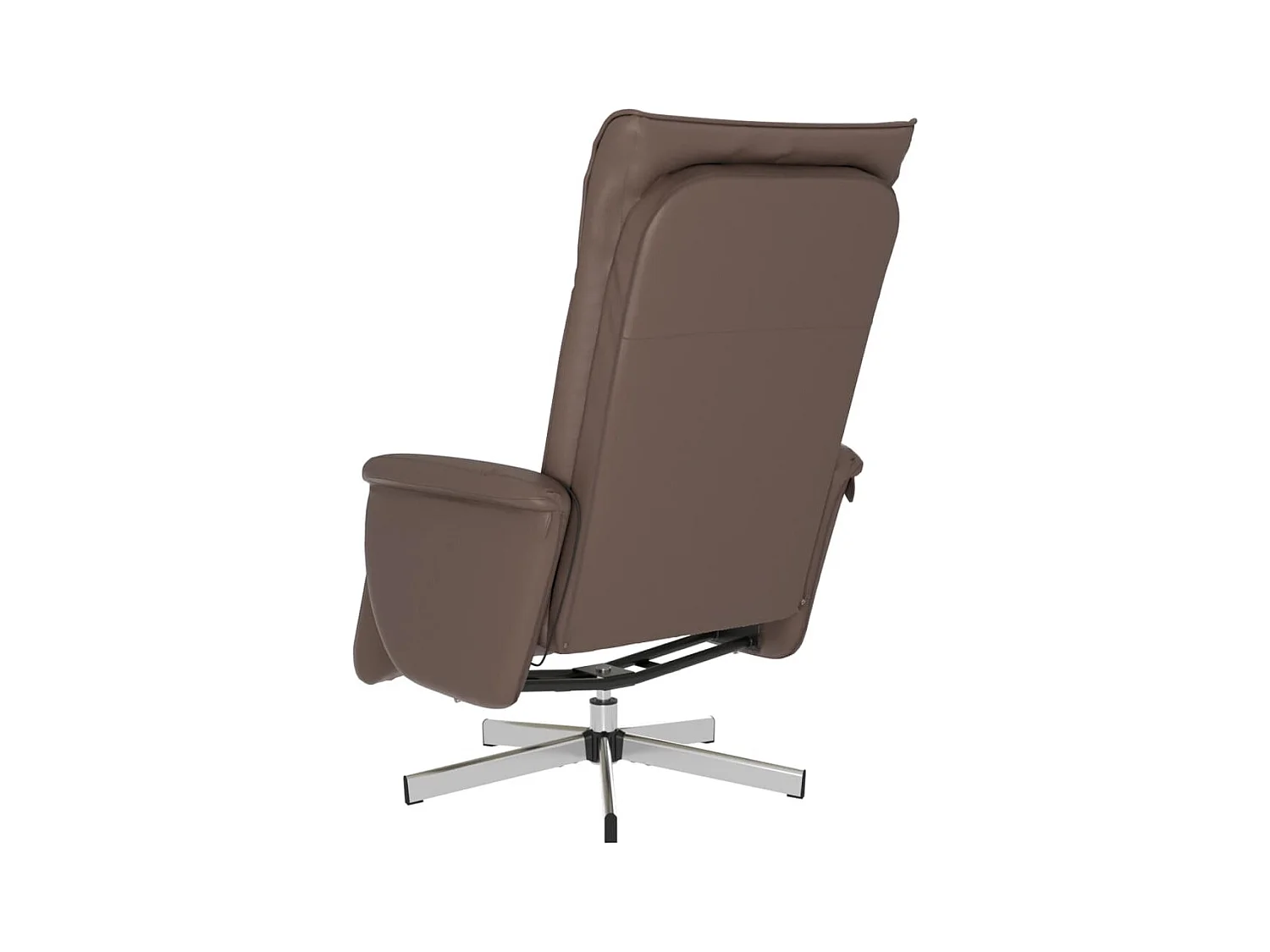 Fauteuil inclinable de massage repose-pieds marron similicuir REO56233