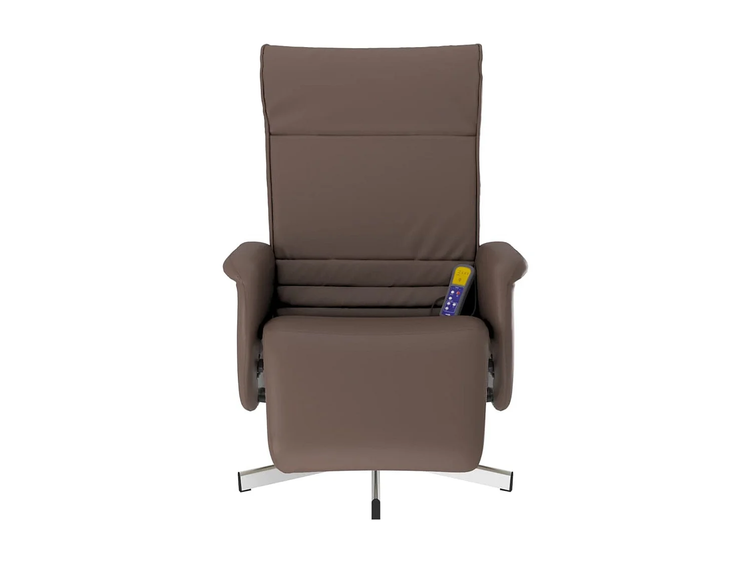Fauteuil inclinable de massage repose-pieds marron similicuir REO56233