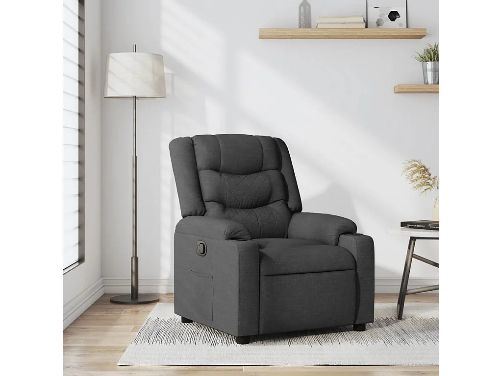 Fauteuil inclinable Gris foncé Tissu REO42593