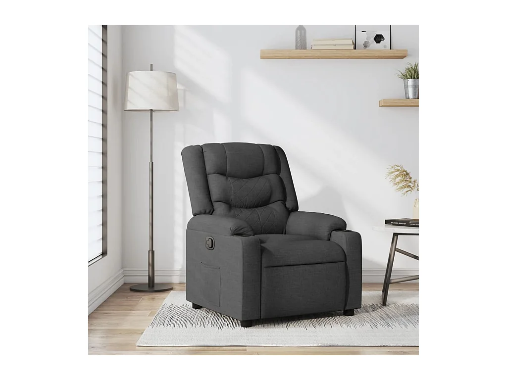 Fauteuil inclinable Gris foncé Tissu REO42593