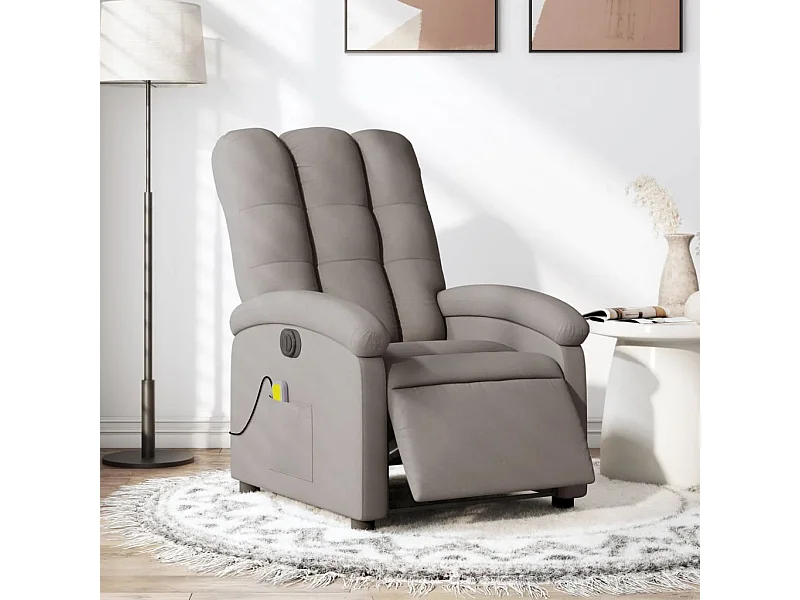 Fauteuil de massage inclinable électrique Taupe Tissu REO77852