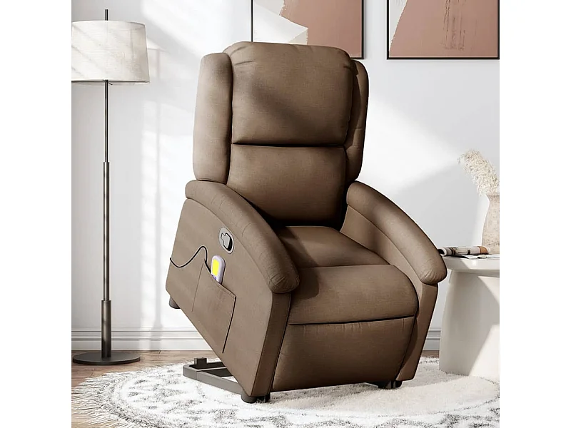 Fauteuil de massage inclinable Marron Tissu REO60375