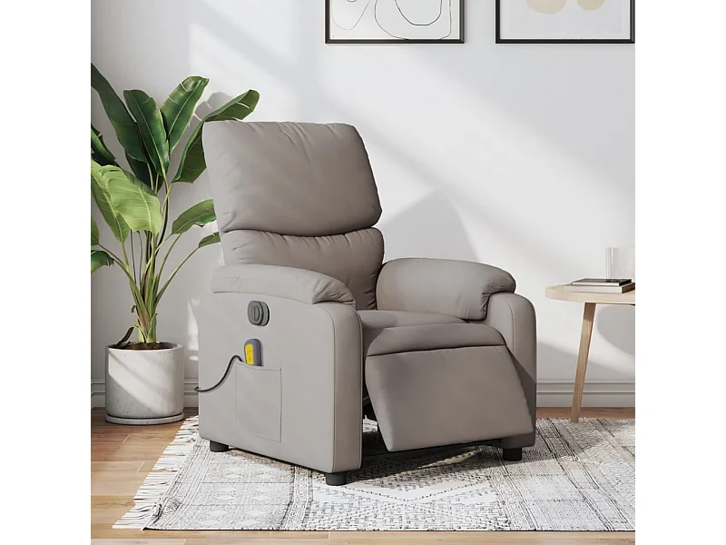 Sillón reclinable de masaje eléctrico tela gris taupe YOE70793