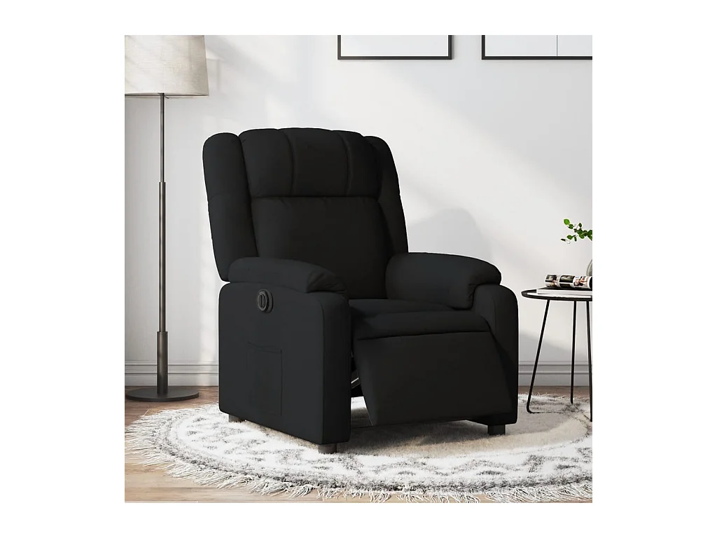 Fauteuil inclinable électrique Noir Tissu REO77495