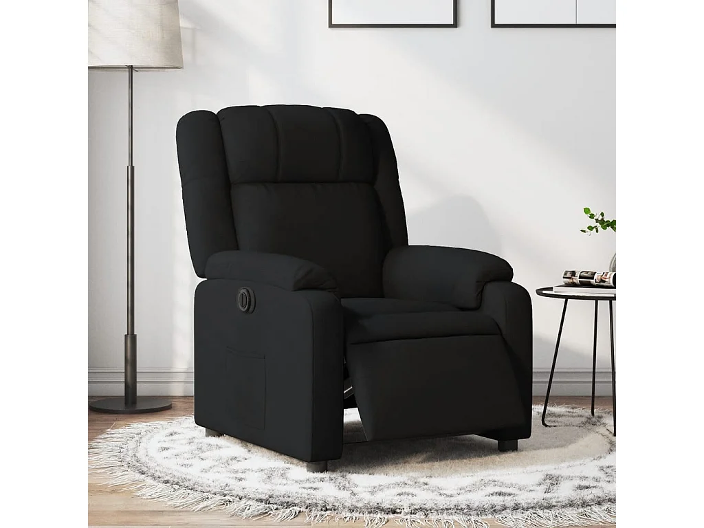 Fauteuil inclinable électrique Noir Tissu REO77495