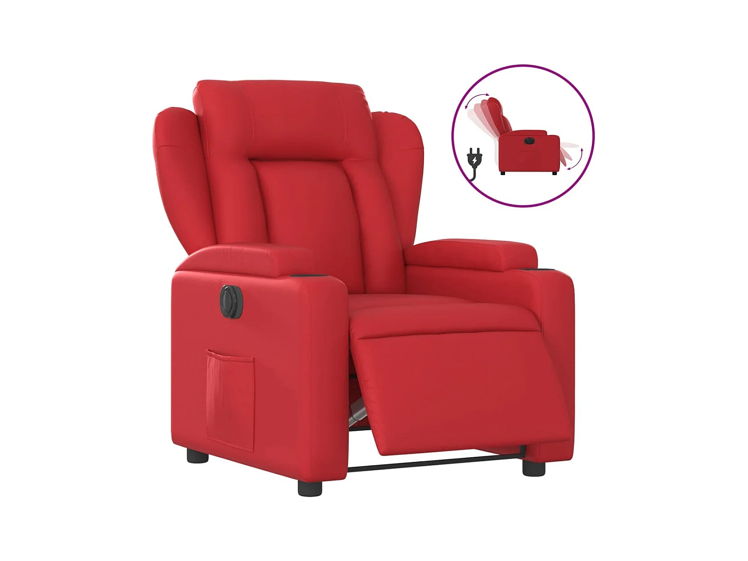Fauteuil inclinable électrique Rouge Similicuir REO13719