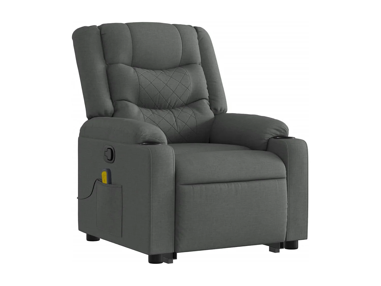 Fauteuil de massage inclinable Gris foncé Tissu REO65413