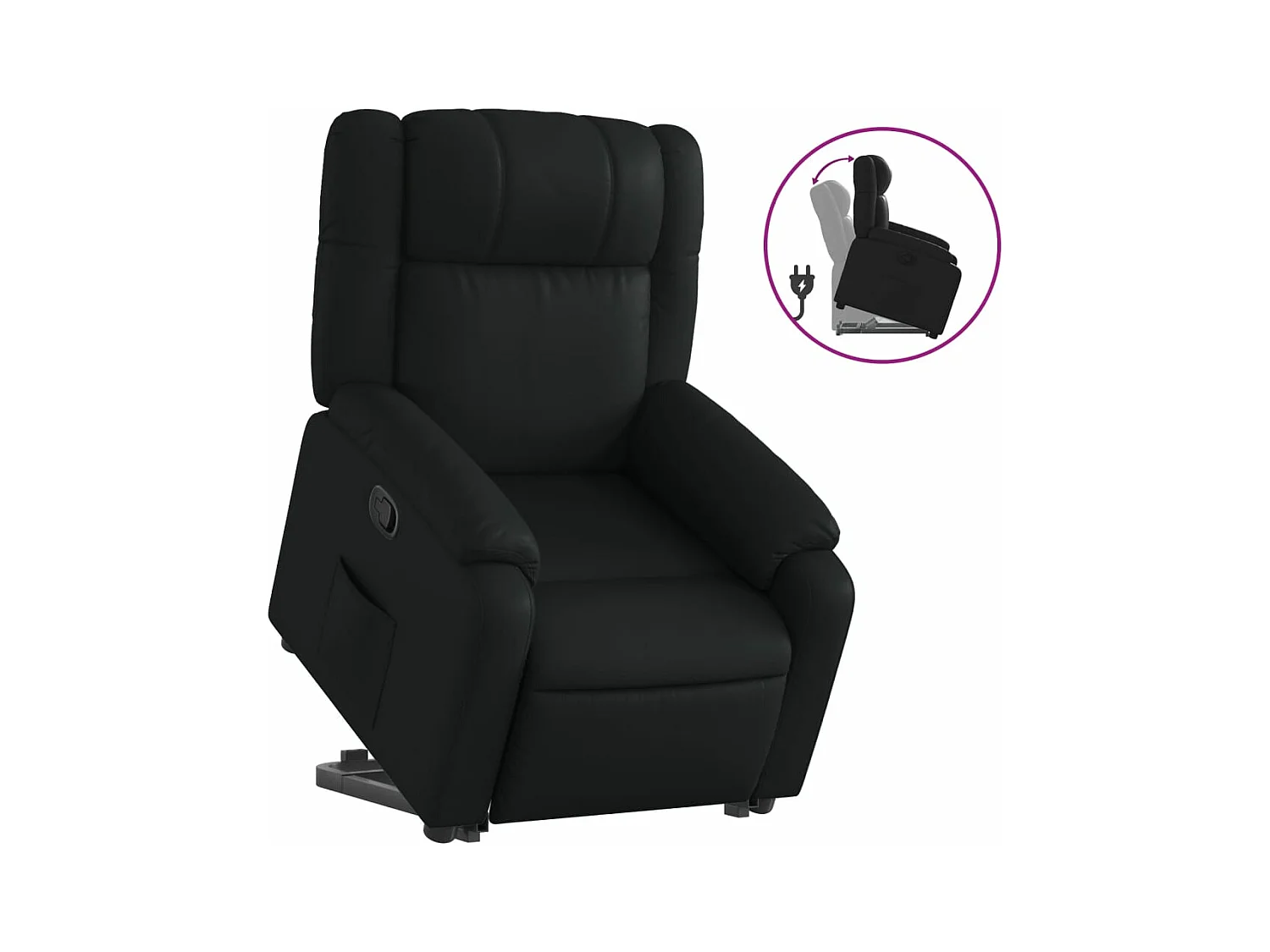 Relaxsessel | Fernsehsessel mit Aufstehhilfe Schwarz Kunstleder -gkd464106