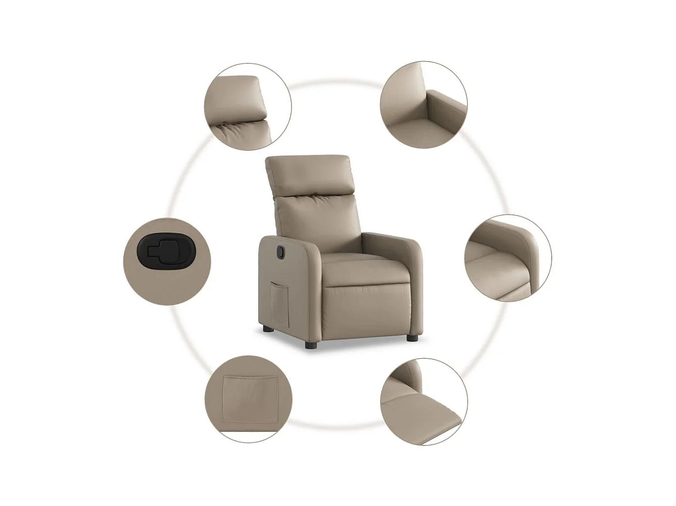 Fauteuil inclinable Cappuccino Similicuir REO12644