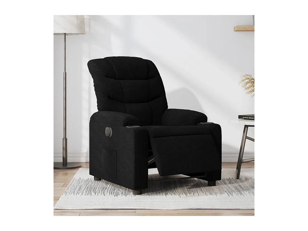 Fauteuil inclinable électrique Noir Tissu REO77761