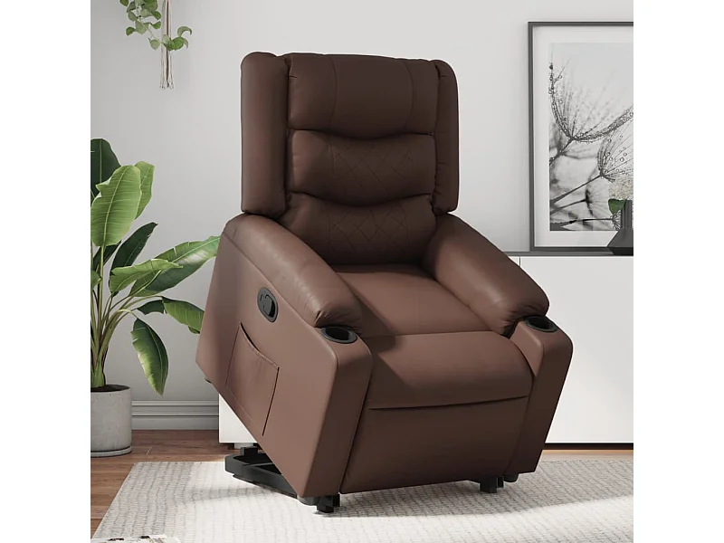 Fauteuil inclinable marron similicuir REO27730