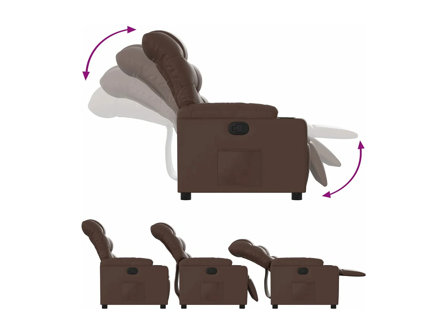 Fauteuil inclinable Marron Similicuir REO39416