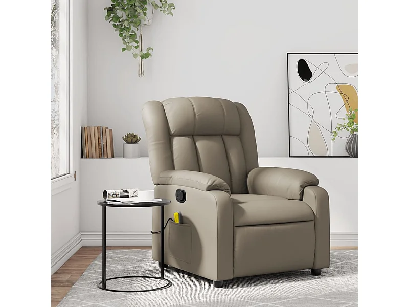 Fauteuil de massage inclinable Cappuccino Similicuir REO51519