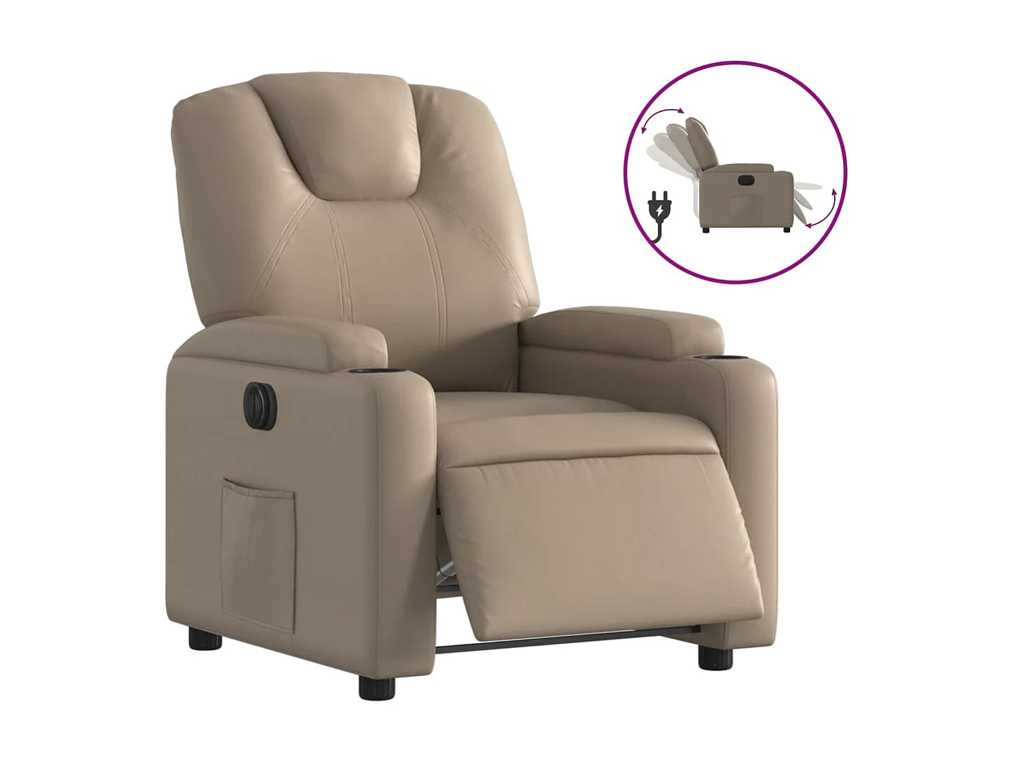 Fauteuil inclinable électrique Cappuccino Similicuir REO36062