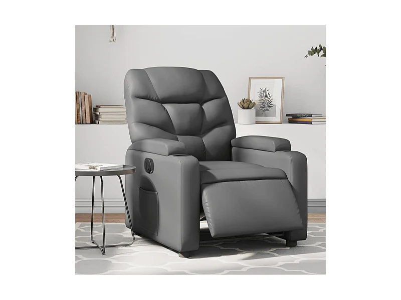 Relaxsessel Elektrisch | Fernsehsessel Grau Kunstleder -gkd947928