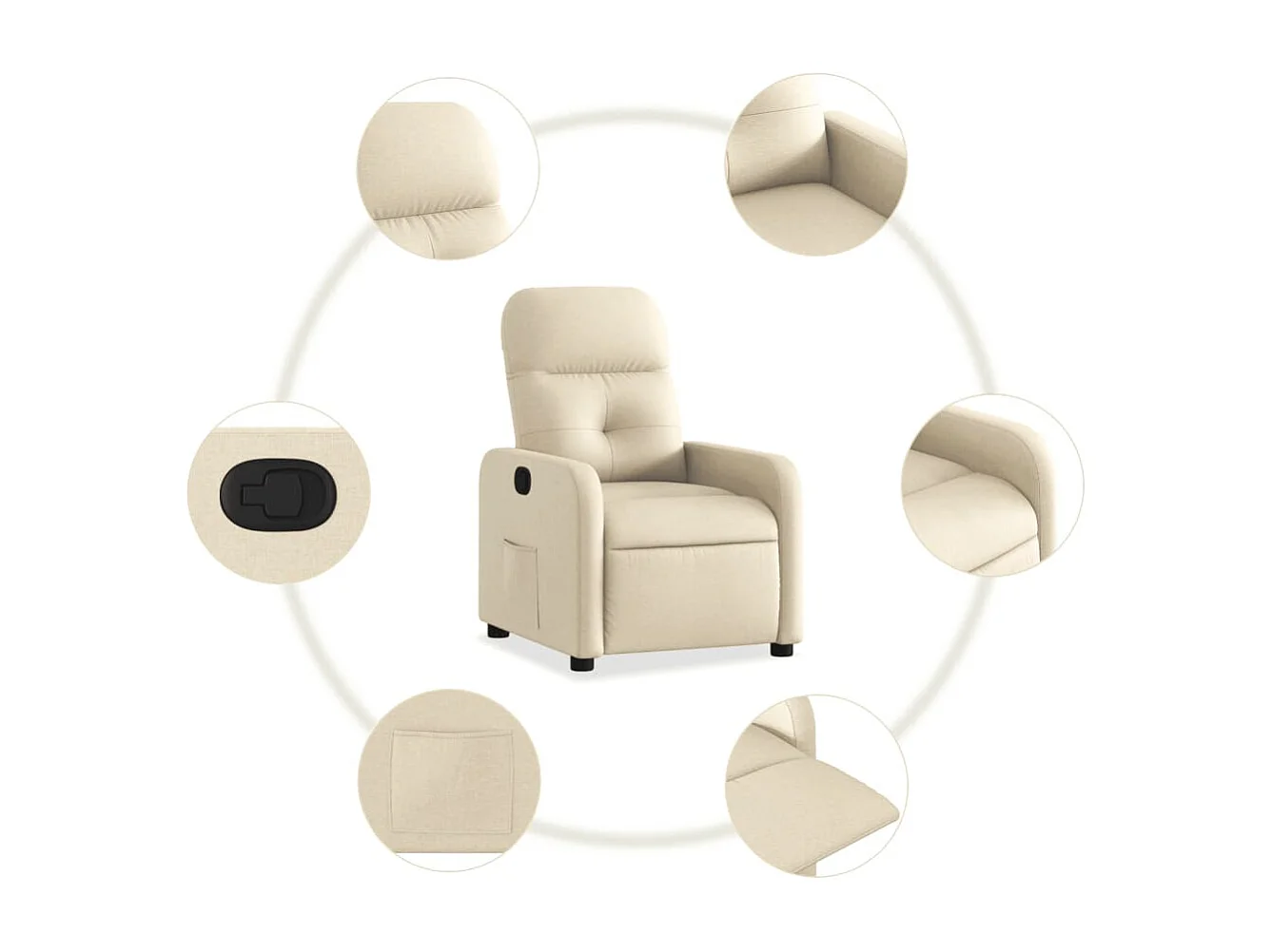 Fauteuil inclinable Crème Tissu REO75335