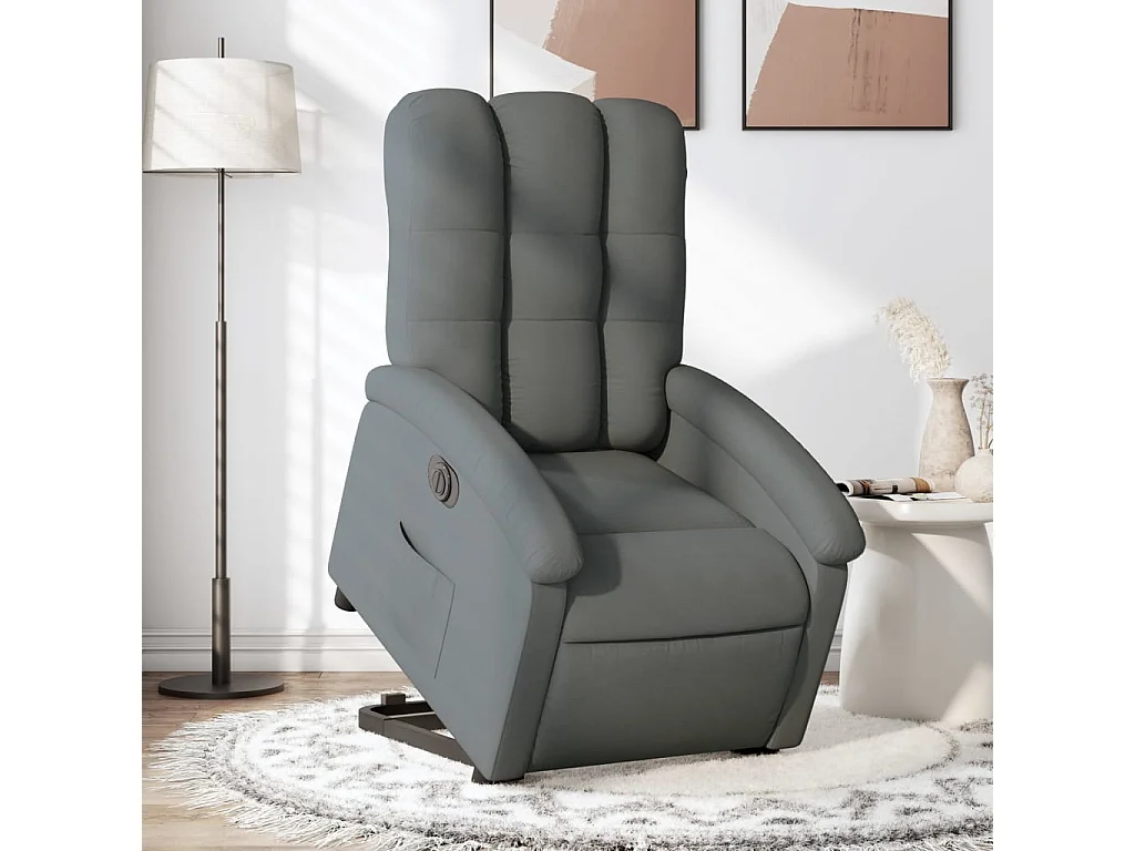 Fauteuil inclinable électrique gris foncé tissu REO15837