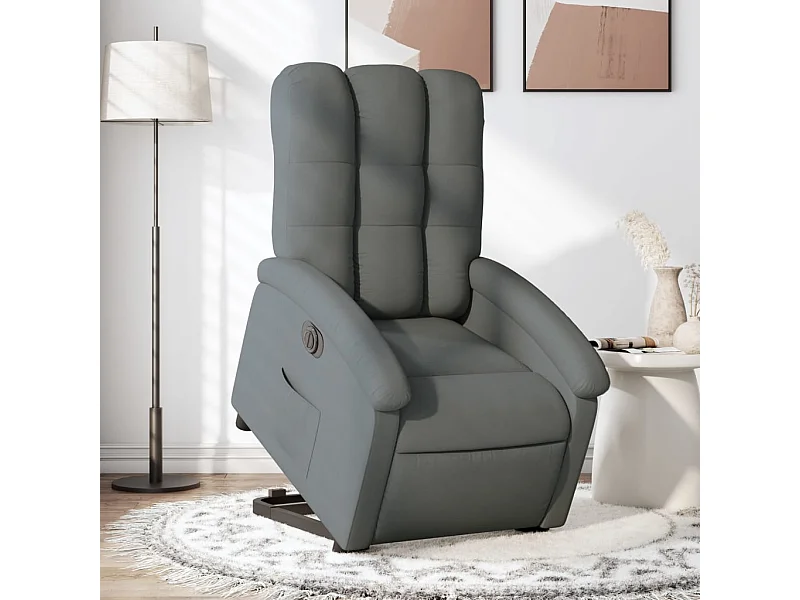Fauteuil inclinable électrique gris foncé tissu REO15837