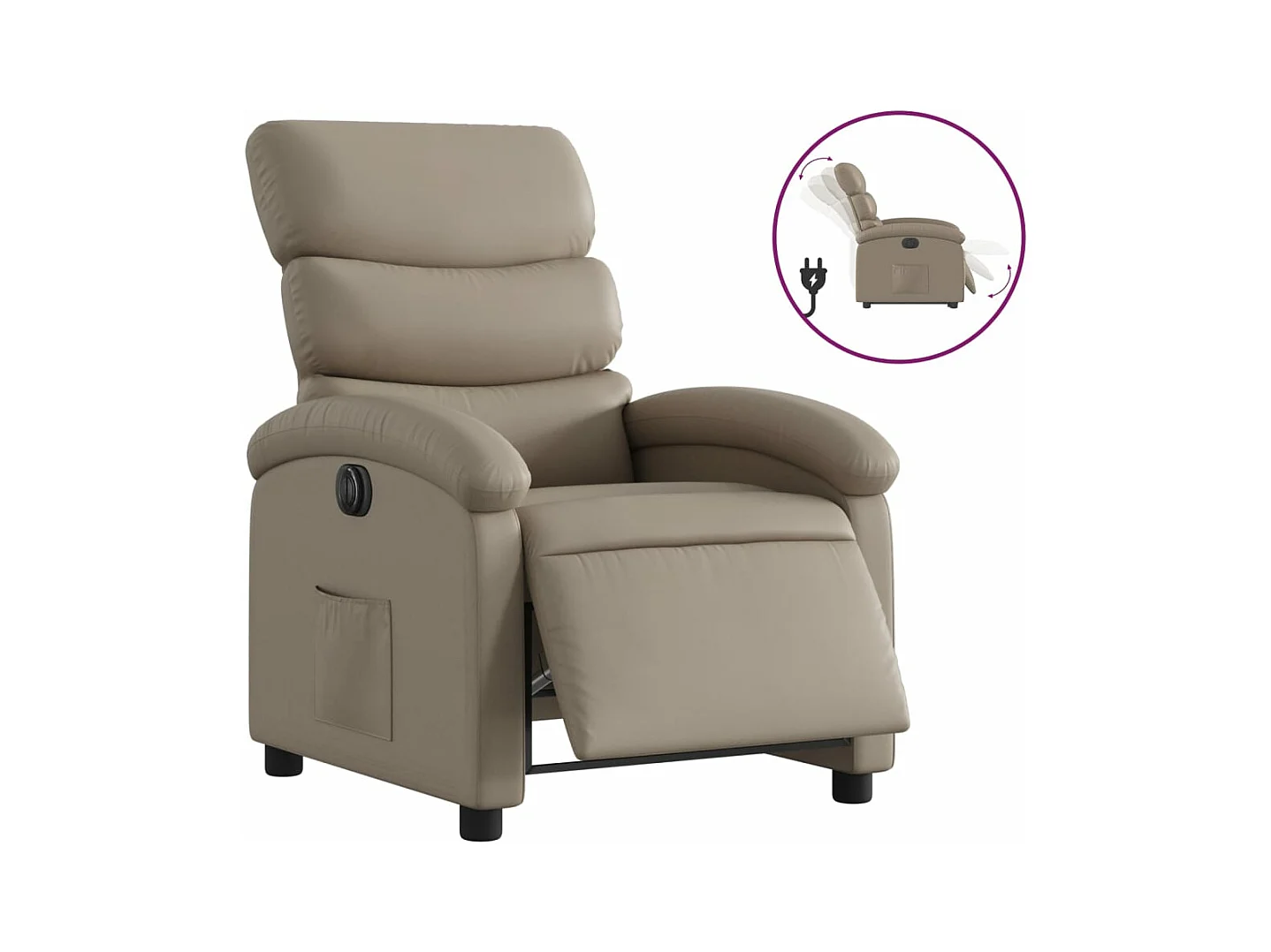 Relaxsessel Elektrisch | Fernsehsessel Cappuccino-Braun Kunstleder -gkd820173