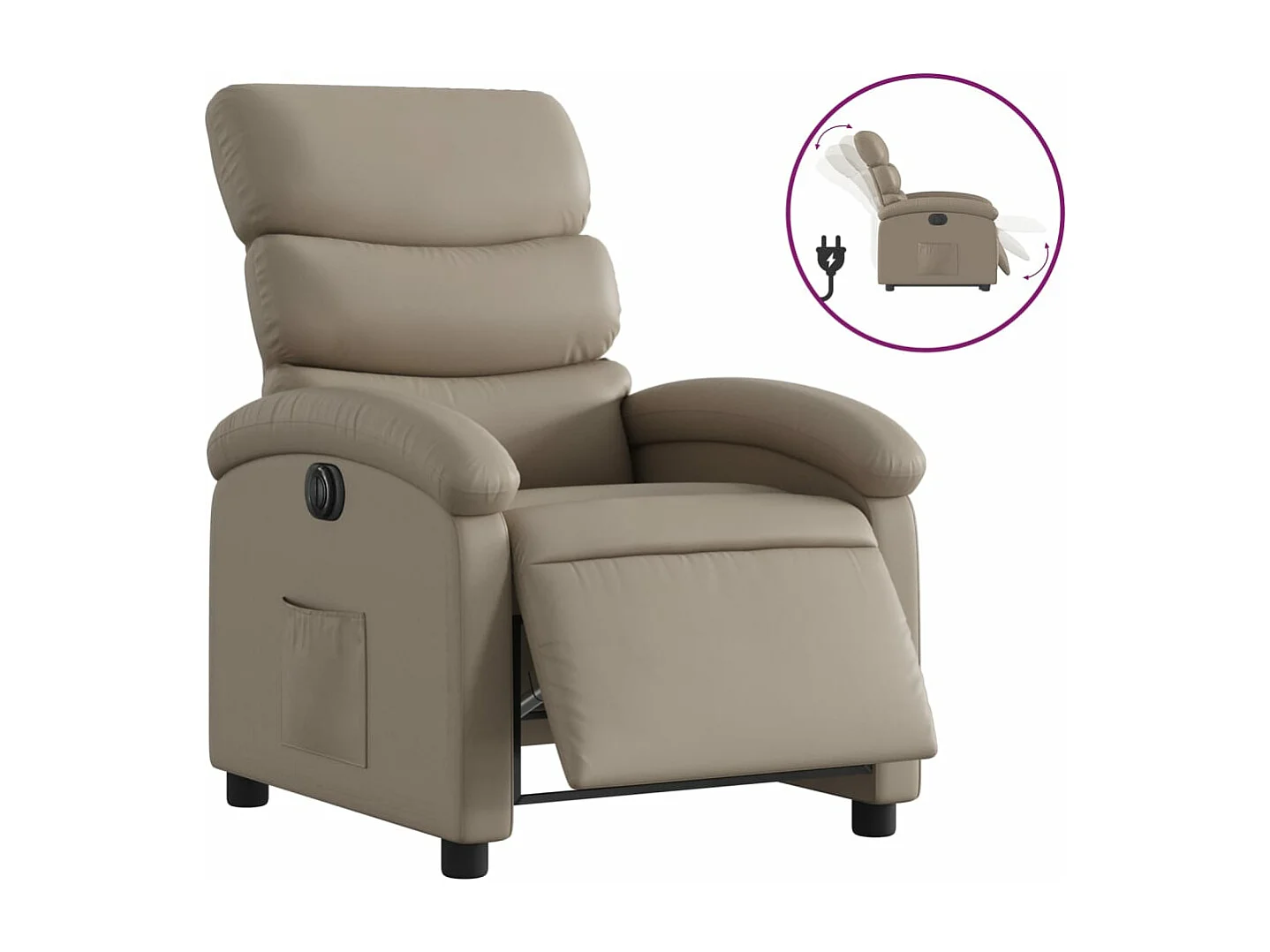 Fauteuil inclinable électrique Cappuccino Similicuir REO11302