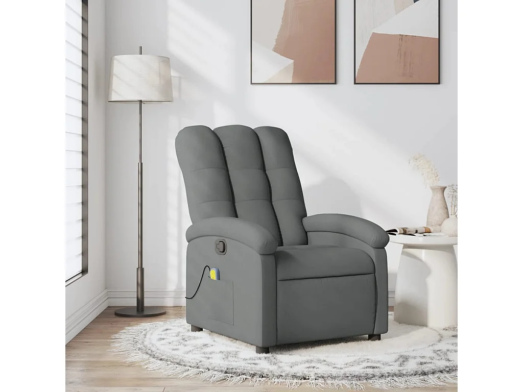 Sillón de masaje reclinable de tela gris oscuro YOE60999