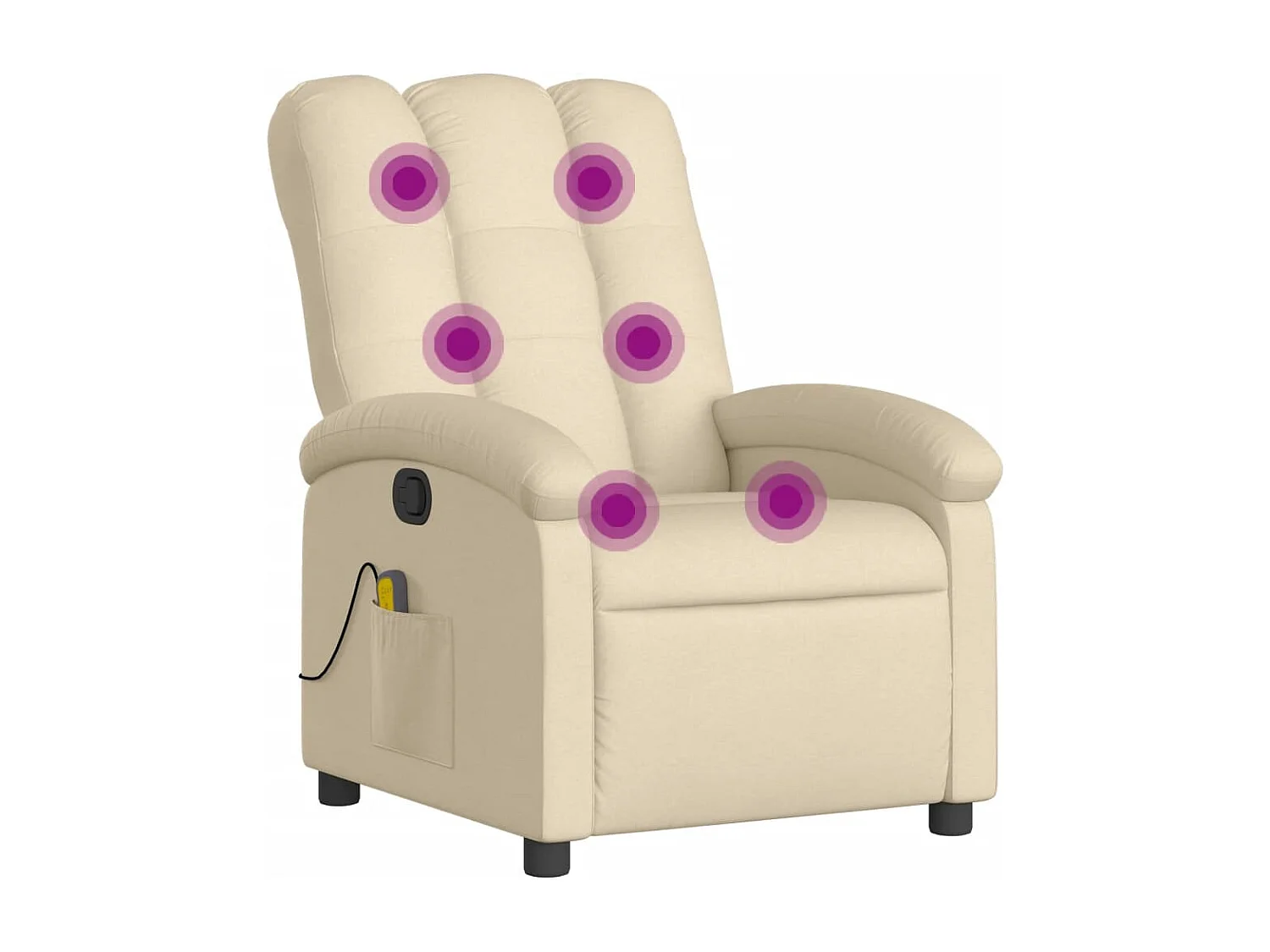 Fauteuil de massage inclinable Crème Tissu REO32212