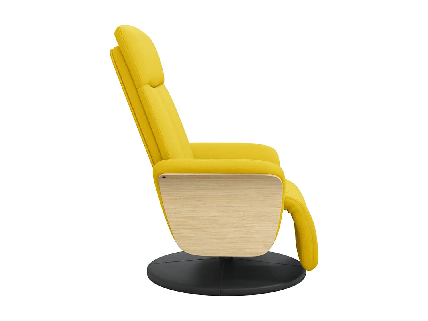 Fauteuil inclinable avec repose-pieds jaune clair tissu REO72765