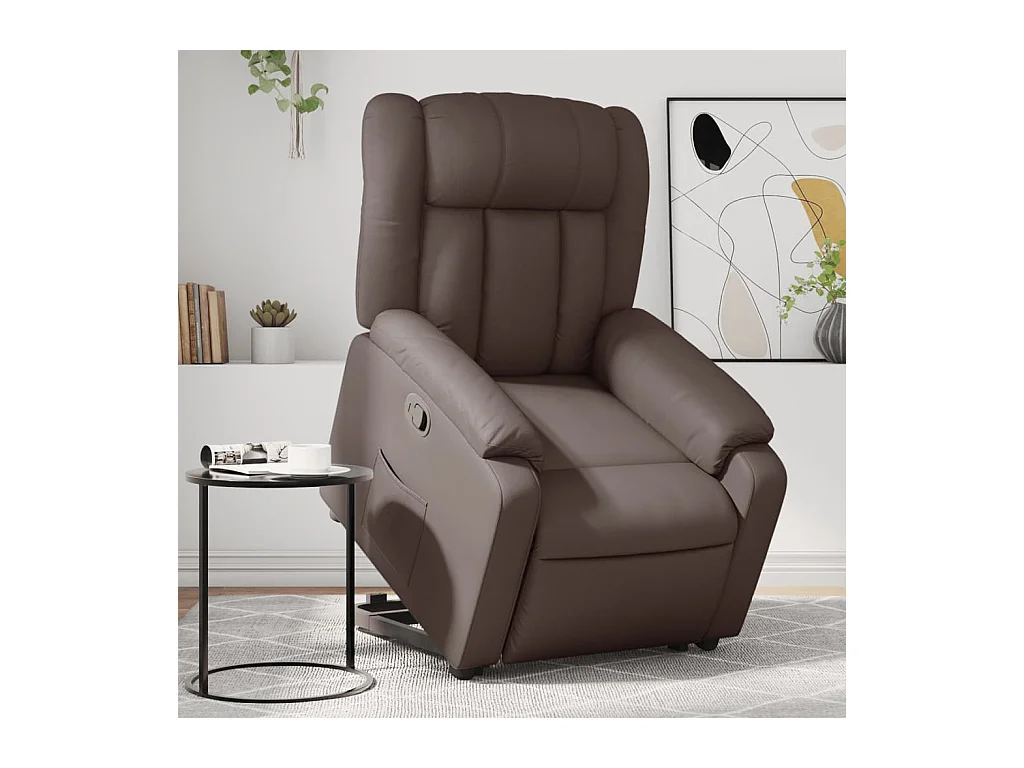 Fauteuil inclinable marron similicuir REO43402