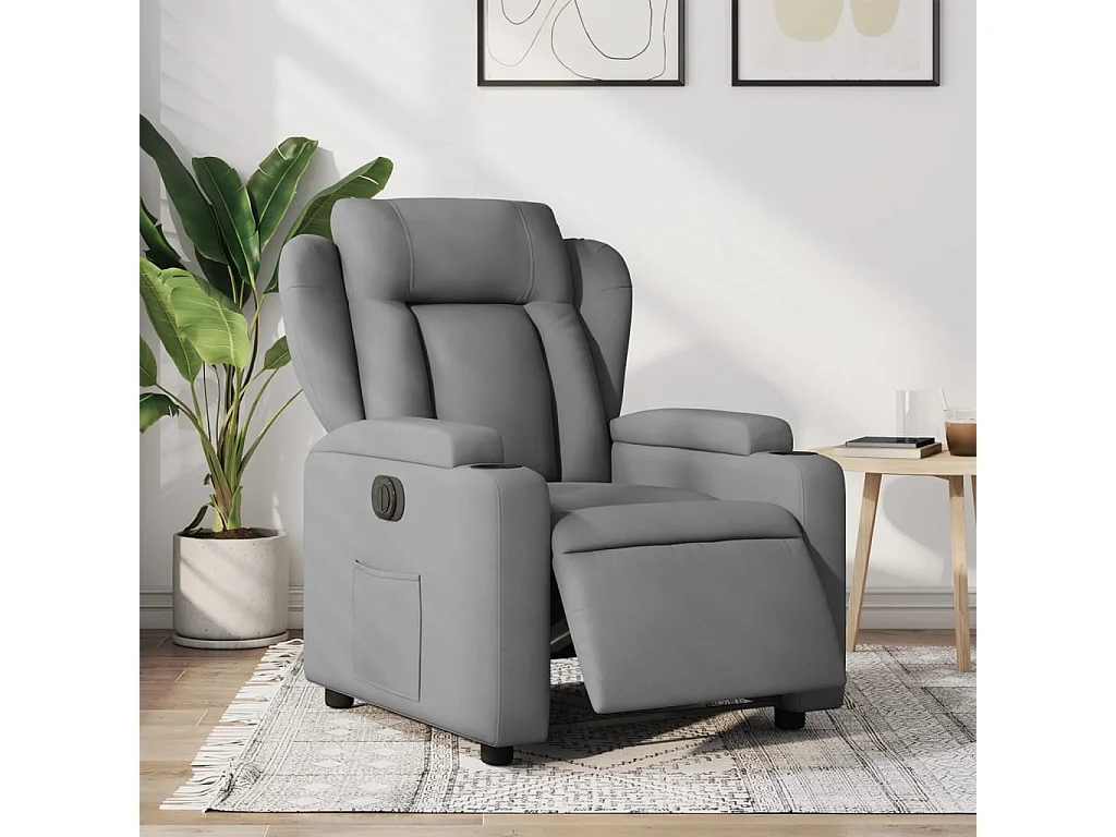 Fauteuil inclinable électrique Gris clair Tissu REO93029