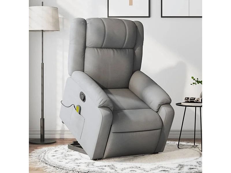 Fauteuil de massage inclinable Gris clair Tissu REO60305