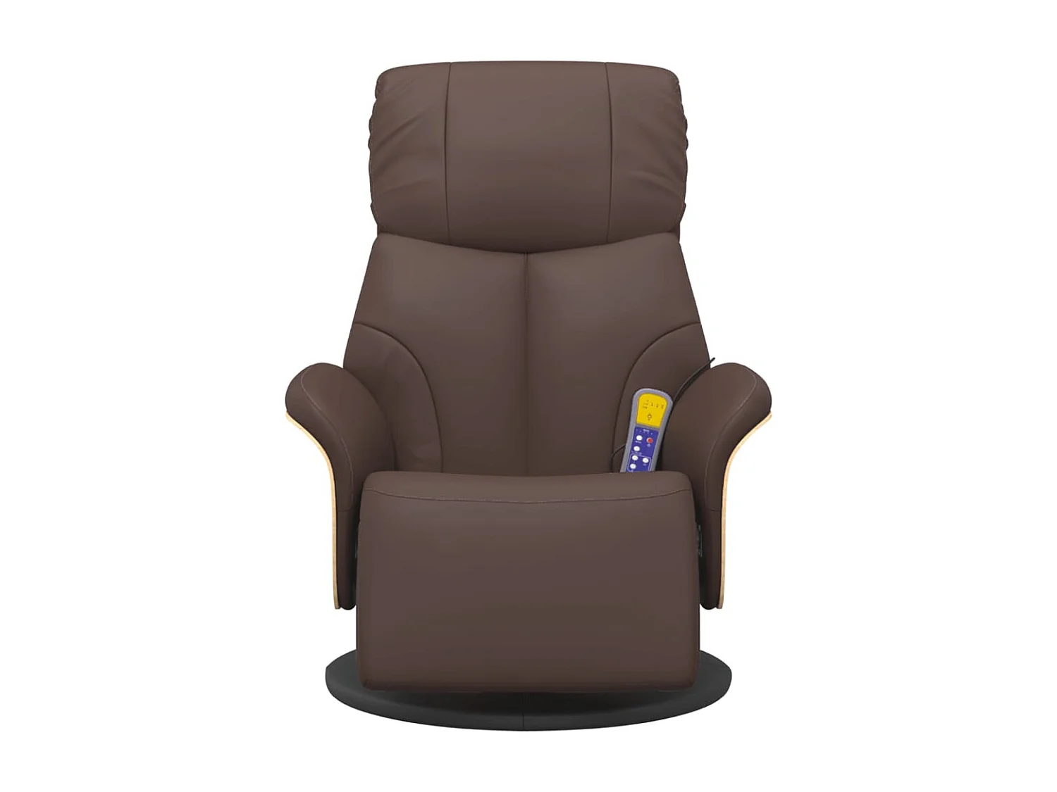 Fauteuil inclinable de massage repose-pieds marron similicuir REO12677