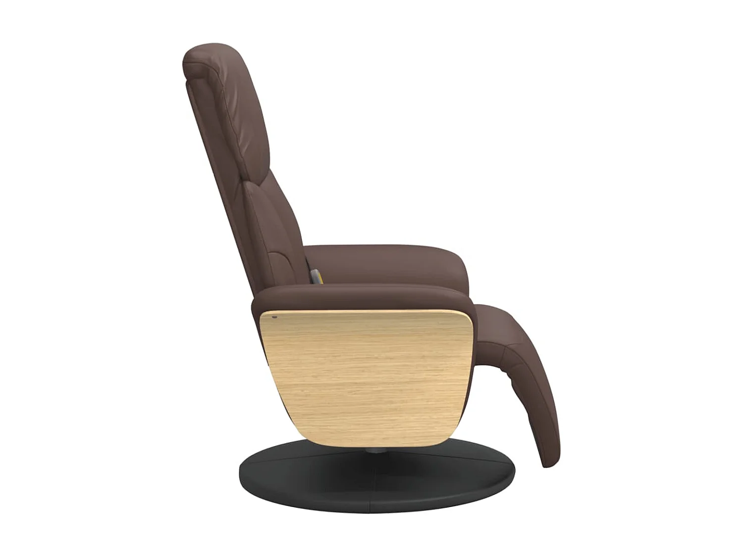 Fauteuil inclinable de massage repose-pieds marron similicuir REO12677