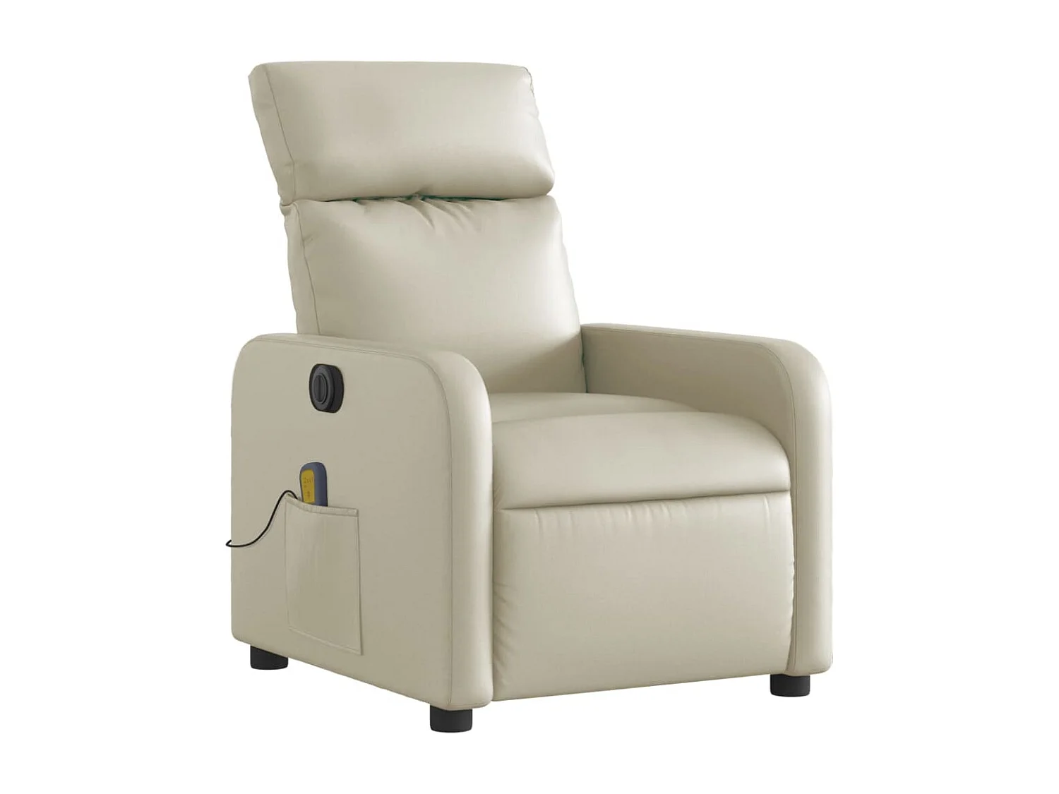 Sillón de masaje reclinable eléctrico cuero sintético crema YOE15206