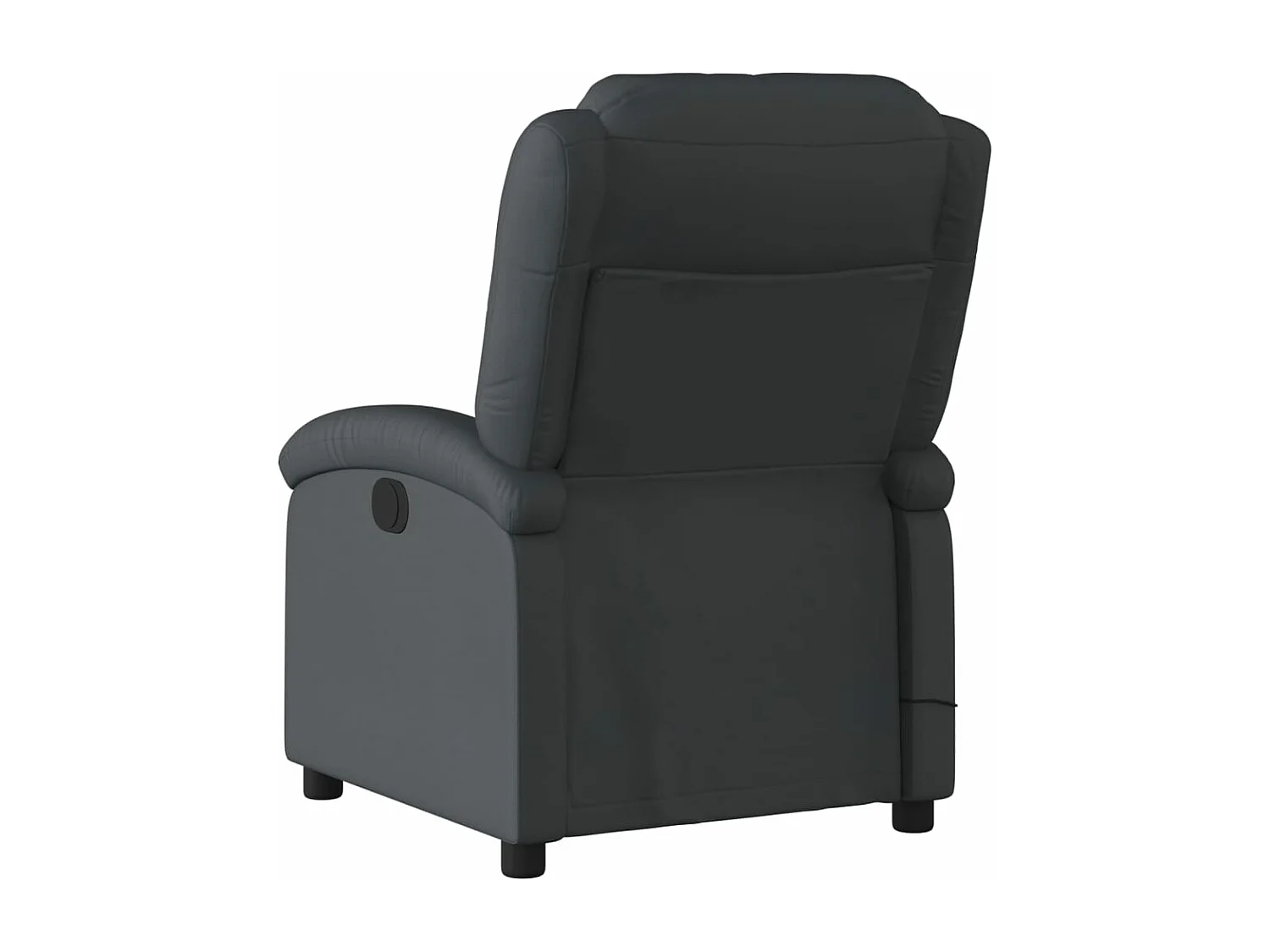 Fauteuil de massage inclinable noir cuir véritable REO16452