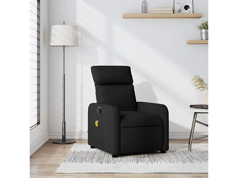 Sillón reclinable de masaje de tela negro YOE77035