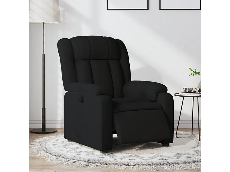 Sillón reclinable eléctrico de tela negro YOE61568