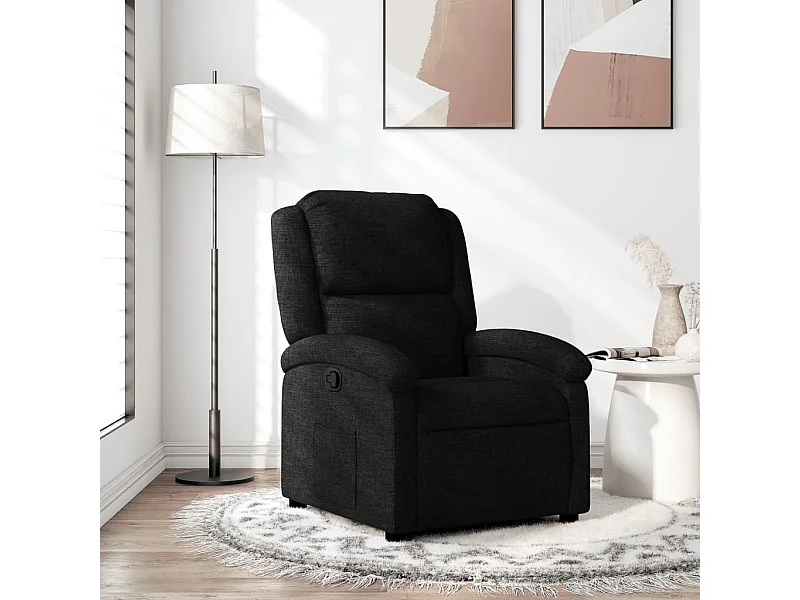 Fauteuil inclinable Noir Tissu REO69969