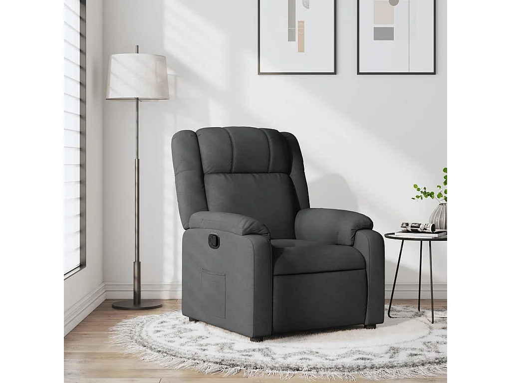 Fauteuil inclinable Gris foncé Tissu REO52356