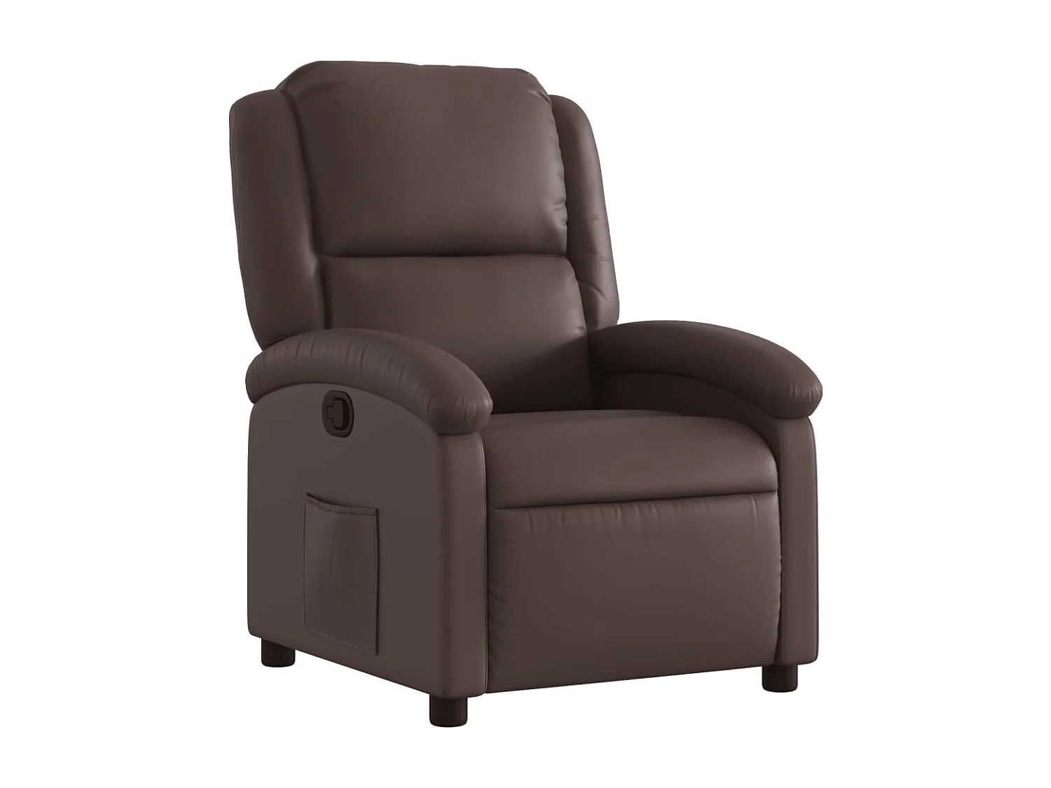 Sillón reclinable de cuero sintético marrón YOE21614