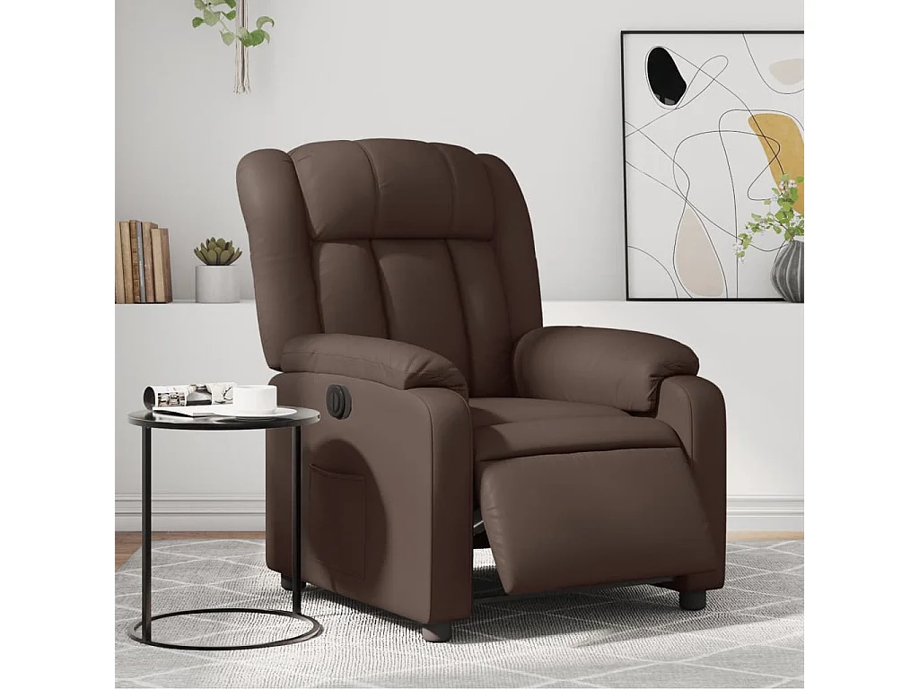 Fauteuil inclinable électrique Marron Similicuir REO69171