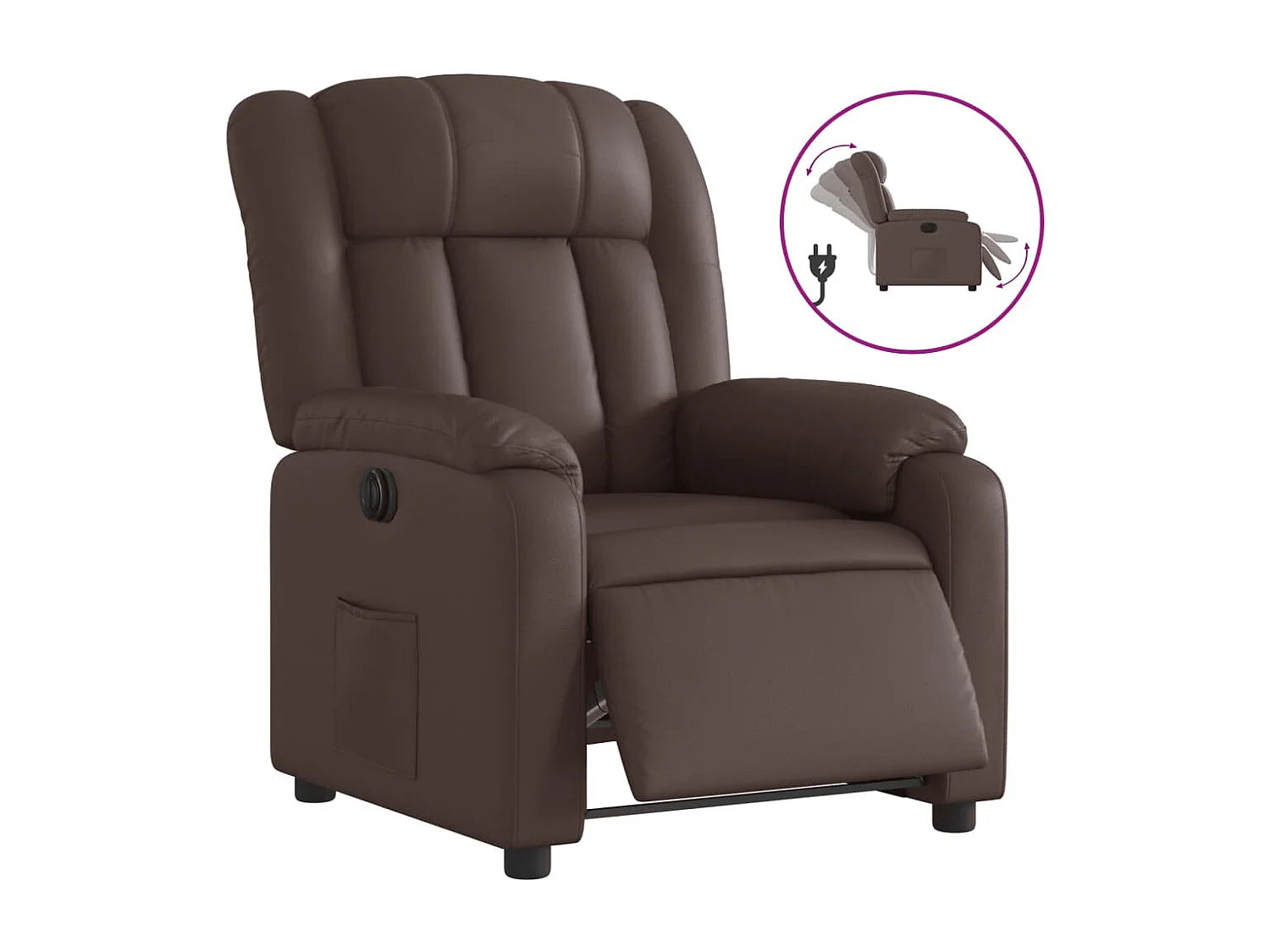 Fauteuil inclinable électrique Marron Similicuir REO69171