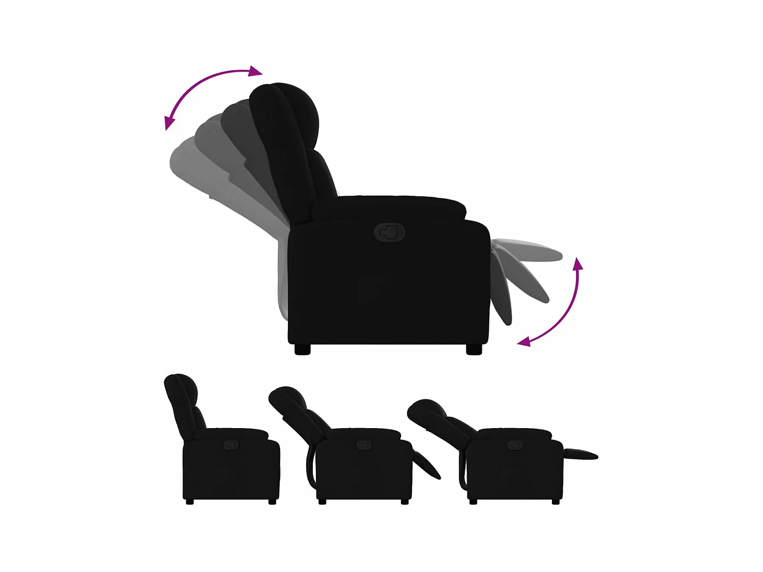 Fauteuil inclinable Noir Tissu REO35638
