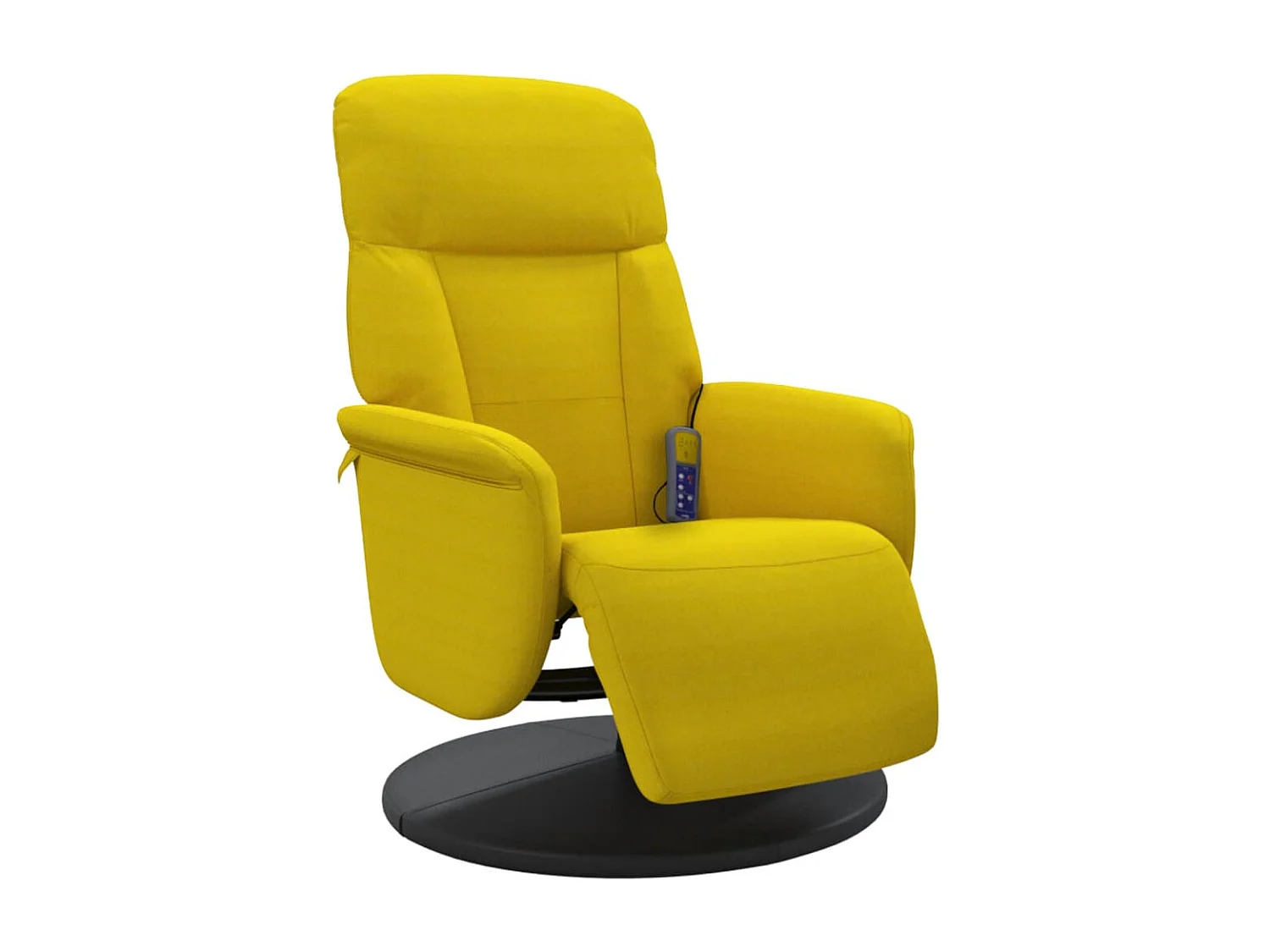 Fauteuil inclinable de massage avec repose-pied jaune velours REO90368